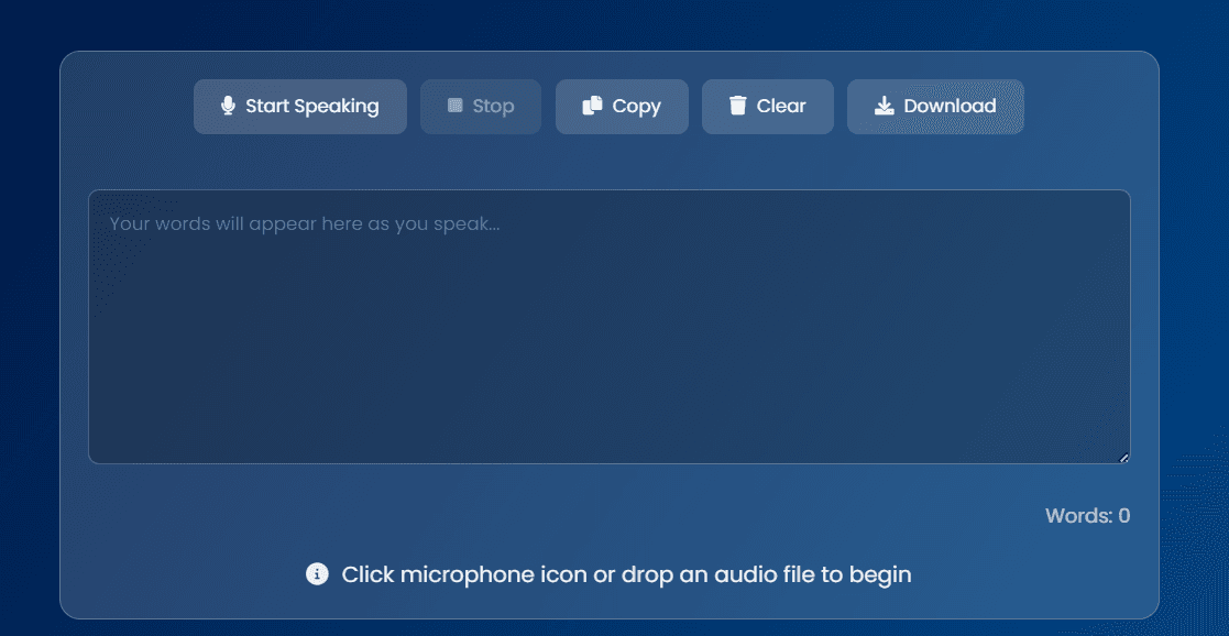 Speech to Text screenshot